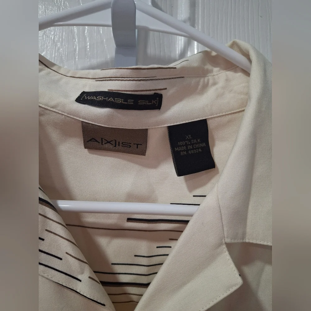 Axist Cream and Black Patterned Button Down Shirt - Picture 5 of 5